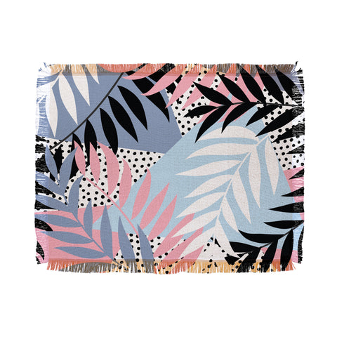 Emanuela Carratoni Palms and Polka Dots Throw Blanket
