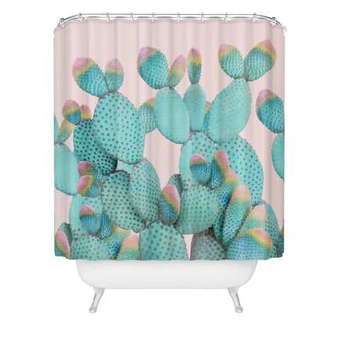 Emanuela Carratoni Pastel Cactus Jungle Shower Curtain