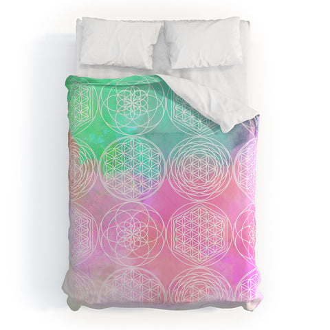 Emanuela Carratoni Pastel Mandala Duvet Cover
