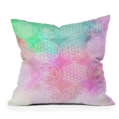Emanuela Carratoni Pastel Mandala Throw Pillow