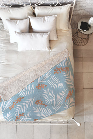 Emanuela Carratoni Pastel Mistletoe Fleece Throw Blanket