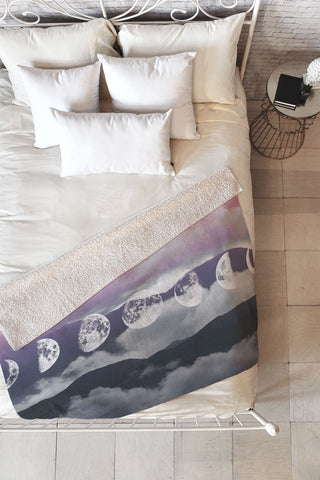 Emanuela Carratoni Pastel Moontime Fleece Throw Blanket