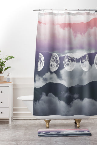 Emanuela Carratoni Pastel Moontime Shower Curtain And Mat