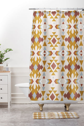 Emanuela Carratoni Pastel Native Mood Shower Curtain And Mat