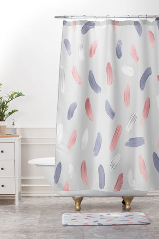 Emanuela Carratoni Pastel Paint Shower Curtain And Mat