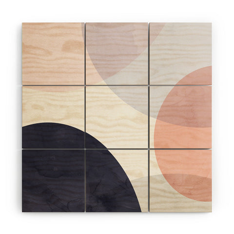 Emanuela Carratoni Pastel Shapes Wood Wall Mural