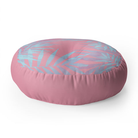 Emanuela Carratoni Pink and Blue Tropicana Floor Pillow Round