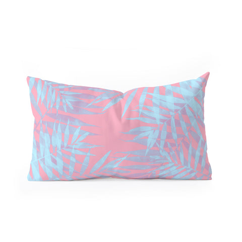 Emanuela Carratoni Pink and Blue Tropicana Oblong Throw Pillow