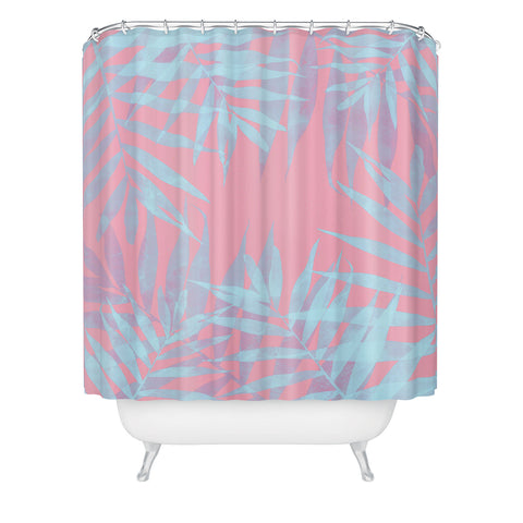 Emanuela Carratoni Pink and Blue Tropicana Shower Curtain