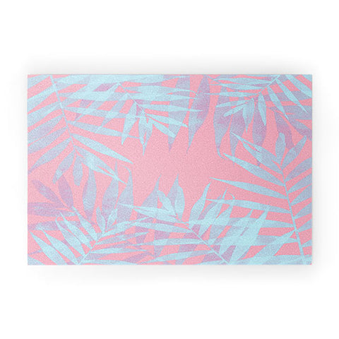 Emanuela Carratoni Pink and Blue Tropicana Welcome Mat