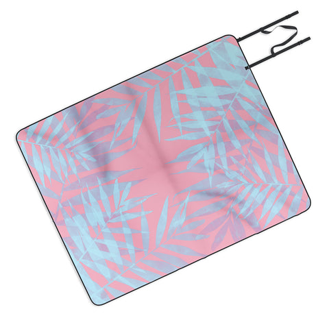 Emanuela Carratoni Pink and Blue Tropicana Picnic Blanket