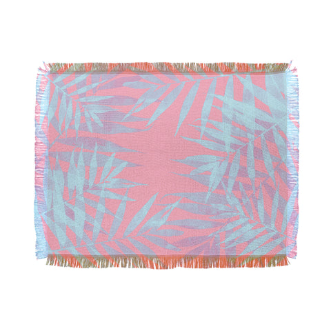Emanuela Carratoni Pink and Blue Tropicana Throw Blanket