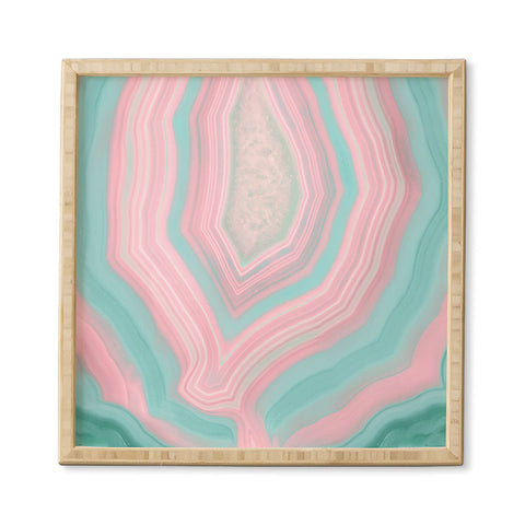 Emanuela Carratoni Pink and Teal Agate Framed Wall Art