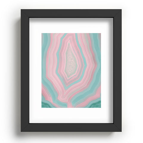 Emanuela Carratoni Pink and Teal Agate Recessed Framing Rectangle