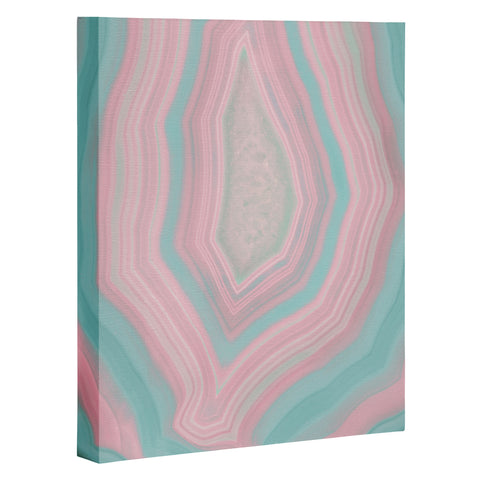 Emanuela Carratoni Pink and Teal Agate Art Canvas