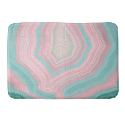 Emanuela Carratoni Pink and Teal Agate Memory Foam Bath Mat