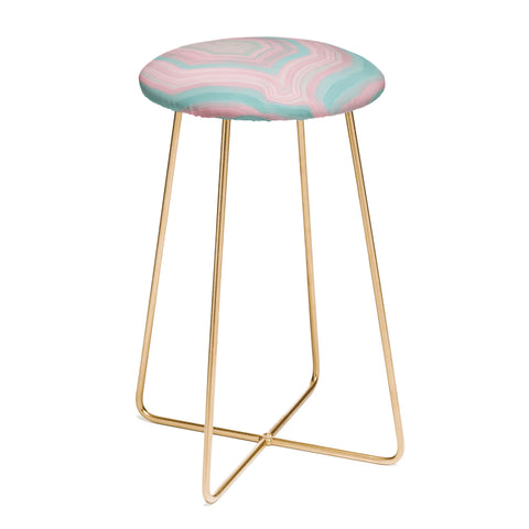 Emanuela Carratoni Pink and Teal Agate Counter Stool