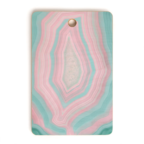 Emanuela Carratoni Pink and Teal Agate Cutting Board Rectangle