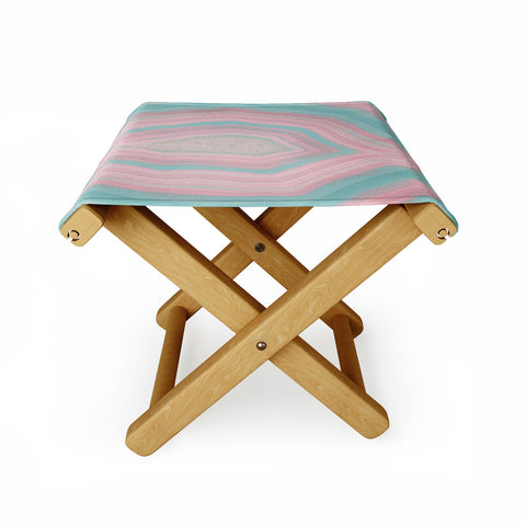 Emanuela Carratoni Pink and Teal Agate Folding Stool