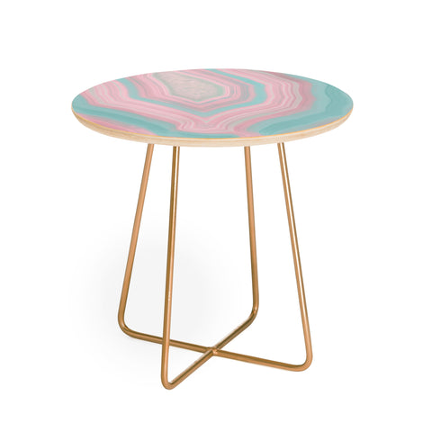 Emanuela Carratoni Pink and Teal Agate Round Side Table
