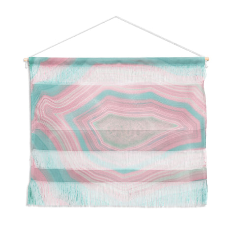 Emanuela Carratoni Pink and Teal Agate Wall Hanging Landscape