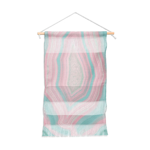 Emanuela Carratoni Pink and Teal Agate Wall Hanging Portrait