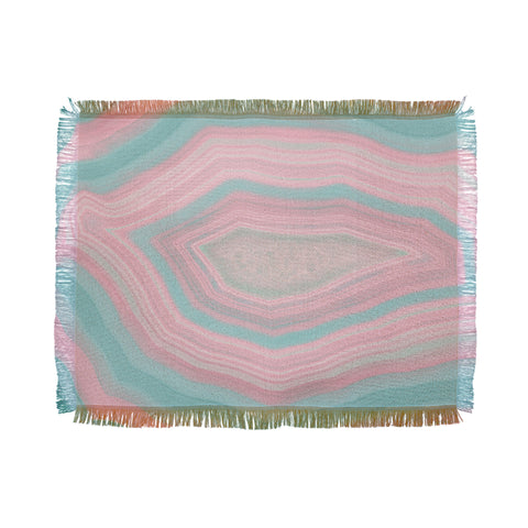 Emanuela Carratoni Pink and Teal Agate Throw Blanket