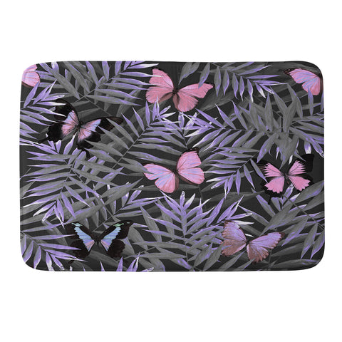 Emanuela Carratoni Pink Butterflies Dance Memory Foam Bath Mat
