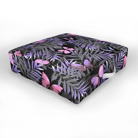 Emanuela Carratoni Pink Butterflies Dance Outdoor Floor Cushion