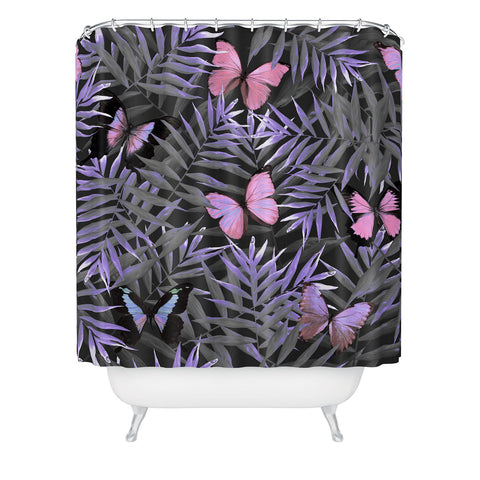 Emanuela Carratoni Pink Butterflies Dance Shower Curtain