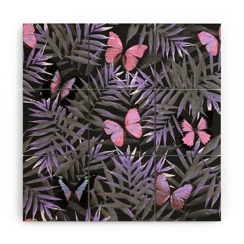 Emanuela Carratoni Pink Butterflies Dance Wood Wall Mural