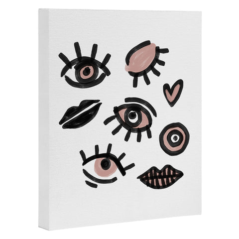 Emanuela Carratoni Pink Eyes Art Canvas