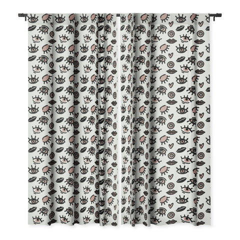 Emanuela Carratoni Pink Eyes Blackout Window Curtain