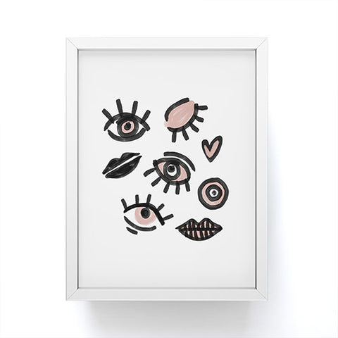 Emanuela Carratoni Pink Eyes Framed Mini Art Print