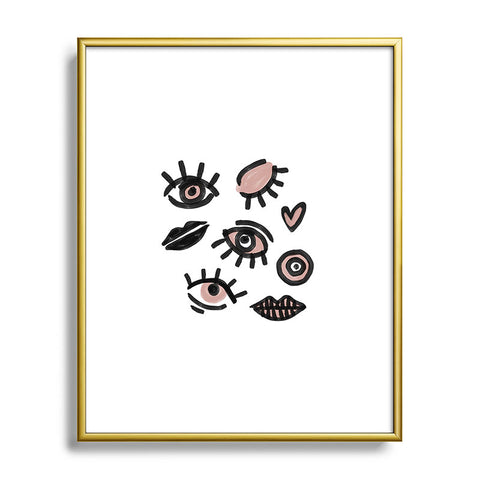 Emanuela Carratoni Pink Eyes Metal Framed Art Print