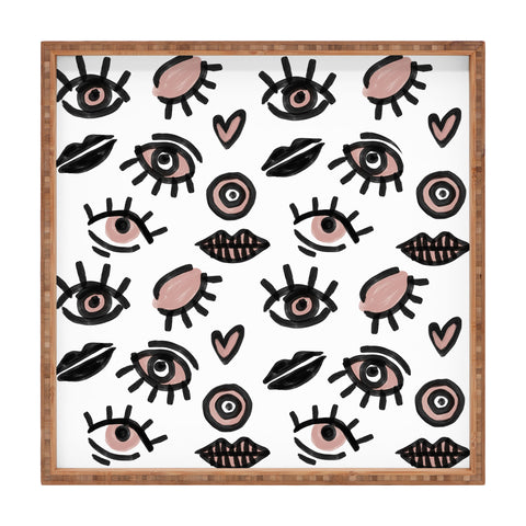Emanuela Carratoni Pink Eyes Square Tray