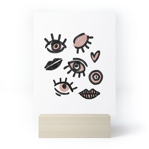 Emanuela Carratoni Pink Eyes Mini Art Print