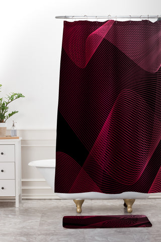 Emanuela Carratoni Pink Idea Shower Curtain And Mat