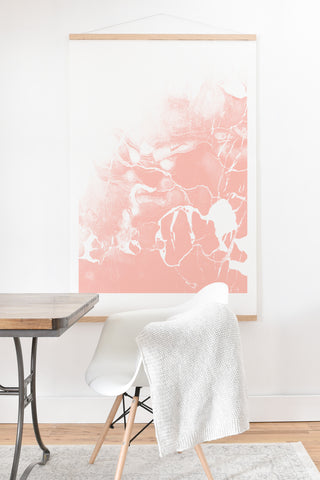 Emanuela Carratoni Pink Marble with White Art Print And Hanger