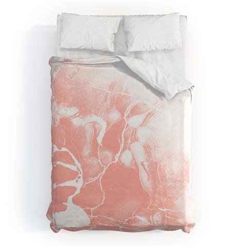 Emanuela Carratoni Pink Marble with White Duvet Cover