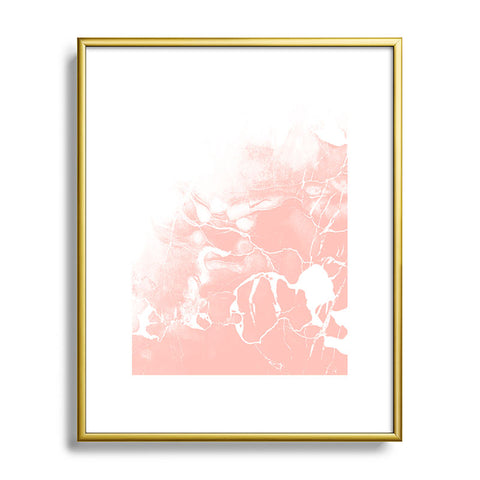 Emanuela Carratoni Pink Marble with White Metal Framed Art Print
