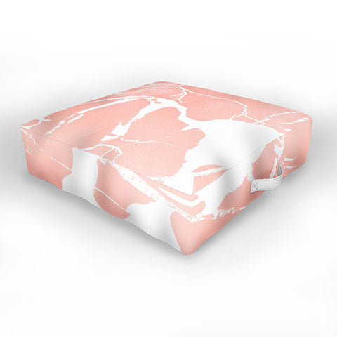 Emanuela Carratoni Pink Marble with White Outdoor Floor Cushion