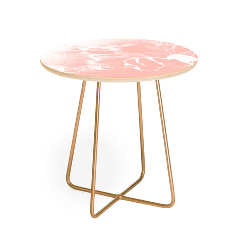 Emanuela Carratoni Pink Marble with White Round Side Table