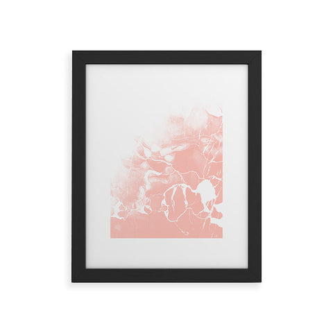 Emanuela Carratoni Pink Marble with White Framed Art Print
