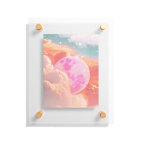 Emanuela Carratoni Pink Moon Landscape Floating Acrylic Print