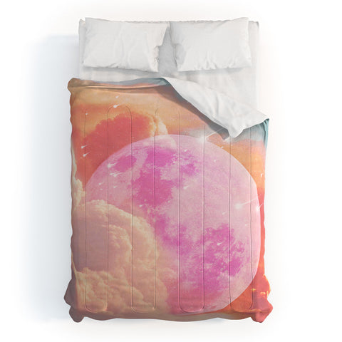 Emanuela Carratoni Pink Moon Landscape Comforter