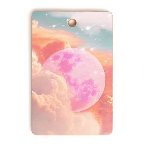 Emanuela Carratoni Pink Moon Landscape Cutting Board Rectangle