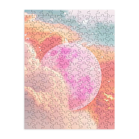 Emanuela Carratoni Pink Moon Landscape Puzzle
