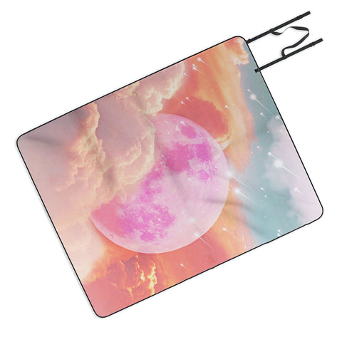 Emanuela Carratoni Pink Moon Landscape Picnic Blanket