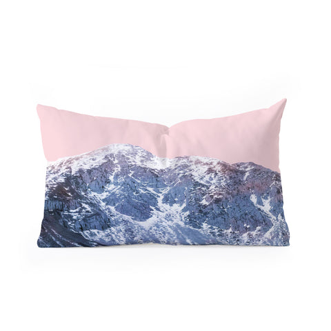 Emanuela Carratoni Pink Mountains Oblong Throw Pillow